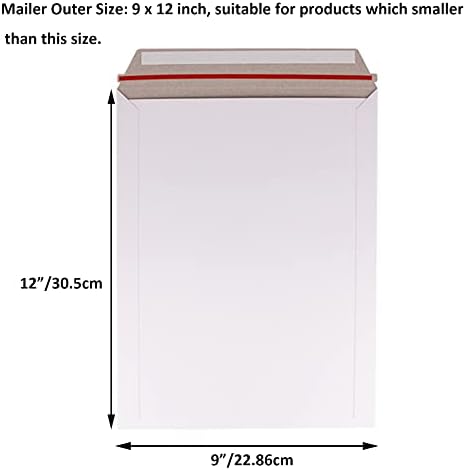 zmybcpack 200 Pack 9X12 inch Self Seal Photo Document Mailers Stay Flat White Cardboard Envelopes White Photography Mailersfor CD, Photos, Document - Image 2