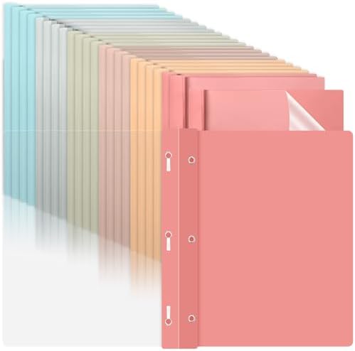 24 PCS Retro Plastic Report Covers with 3 Prongs Clear Front Presentation Folders 3 Prong Folders for Resume Portfolio Document Report Letter Proposal School Classroom Office Supplies (Vintage) by gisgfim