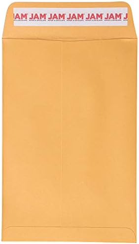 JAM PAPER 6 x 9 Open End Catalog Envelopes with Peel and Seal Closure - Brown Kraft Manila - 50/Pack by JAMPaper
