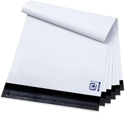 POLYSELLS 200 pcs 6x9 Inches White Poly Mailers Shipping Envelopes, Strong Adhesive Sealing, Waterproof, and Tear-resistant Postal Mailing Bags for Small Business, Clothes, Non-Fragile Items by POLYSELLS