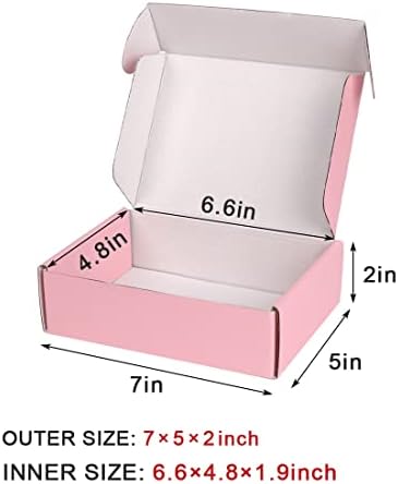 7x5x2 in Valentine's Day Shipping Boxes for Packaging Mailing, 30 Pack Pink Shipping Box Mailers for Small Business, Recyclable Small Corrugated Coardboard Boxes - Image 2
