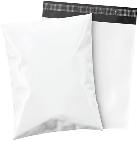 100 Count 7.5x10.5 Permanent Self Seal White Poly Mailers, 1.7 Mil by Shop4Mailers