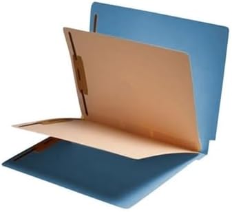 Blue Classification Folders - 11pt, 2 Dividers, 6 Top Fasteners, 3/4" Expansion, End Tab, Box of 25 by Colortrieve