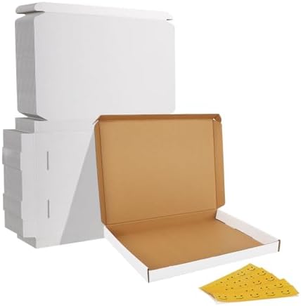 HORLIMER 12x9x1 inches Shipping Boxes Set of 25, White Corrugated Cardboard Box Literature Mailer by HORLIMER
