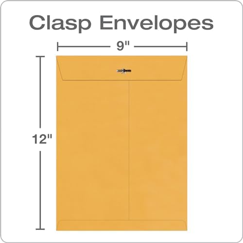 Quality Park 9 x 12 Clasp Envelopes with Deeply Gummed Flaps, Great for Filing, Storing or Mailing Documents, 28 lb Brown Kraft, 250 per Box (37590) - Image 3
