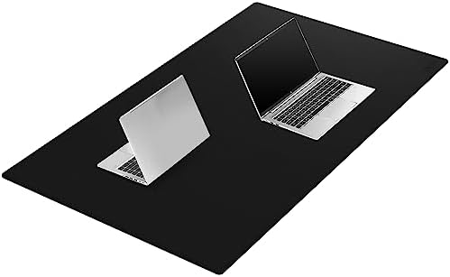 Cacoy 48" x 31.5" Leather Desk Pad, Large Gaming Mouse Pad for Desk, Office Desk Pad Blotter, XXXL Table Protector Mat, Waterproof Desktop Keyboard Mat Extended Mouse Mat (Black) by Cacoy