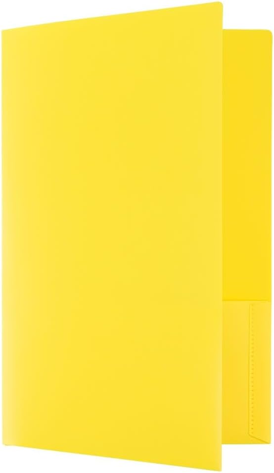 JAM PAPER A4 Heavy Duty Plastic 2 Pocket Presentation Folders - Assorted Fashion Colors - 6/Pack - Image 5