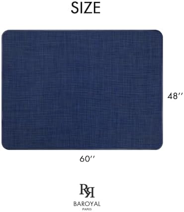 BARoyal Office Chair Mat for Hardwood Floor Under Desk Computer Rolling Chair Mat for Wood/Tile Floor Non-Slip Heavy Duty Desk Rug PVC Plastic Hard Floor Protector 48" x 60"(Indigo) - Image 6