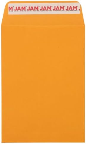 JAM PAPER 5 1/2 x 7 1/2 Open End Catalog Envelopes with Peel and Seal Closure - Brown Kraft Manila - Bulk 500/Carton by JAMPaper