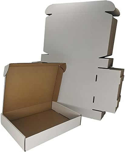 11.125x8.625x2'' Shipping Boxes 25 Pack, White Corrugated Cardboard Mailers for Mailing Packaging Small Business (W1182-25) by Rnisda