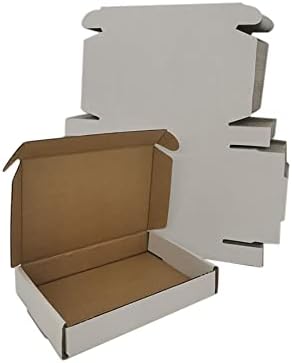 6x4x1'' Small Shipping Boxes 25 Pack, White Corrugated Cardboard Literature Mailers, Mailing Packaging Supplies for Small Business (W641-25) by Rnisda