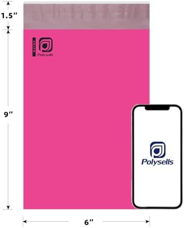 POLYSELLS 200 pcs 6x9 Inches Pink Poly Mailers Shipping Envelopes, Strong Adhesive Sealing, Waterproof, and Tear-resistant Postal Mailing Bags for Small Business, Clothes, Non-Fragile Items - Image 2