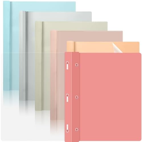 6 PCS Retro Plastic Report Covers with 3 Prongs Clear Front Presentation Folders 3 Prong Folders for Resume Portfolio Document Report Letter Proposal School Classroom Office Supplies (Vintage) by gisgfim