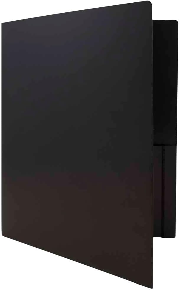JAM PAPER Heavy Duty Plastic 2 Pocket Extra Tough School Folders - Black - Bulk 144/Box - Image 3