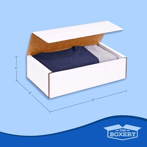 The Boxery Corrugated Mailers White Tuck Shipping Boxes (12x6x4) - Image 3