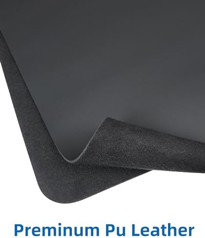 AFIING Leather Desk Pad Protector,48"x24" - Premium Desk Mat, Large Mouse Pad,Non-Slip Desk Blotter,Waterproof Desk Writing Pad for Office and Home(Black) - Image 2