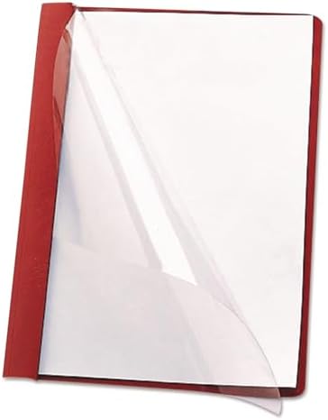 Smead Clear Front Report Cover, Three Double Tang Side Fasteners, 1/2" Capacity, Letter Size, Red, 25 per Box (87461) - Image 2