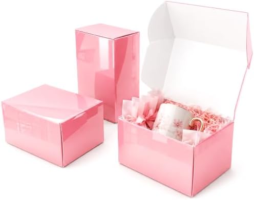 9x6x4 in Shipping Boxes for Small Business 30 Pack, Cute Pink Corrugated Mailer Boxes Bulk by OitiO