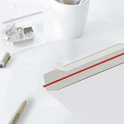 zmybcpack 50 Pack Rigid Mailers 9.5x12.5 inch, Self Seal Photo Document Mailers Stay Flat White Cardboard Shipping Envelopes Photography Mailers for Document, Photos, Papers, Files, CD - Image 5