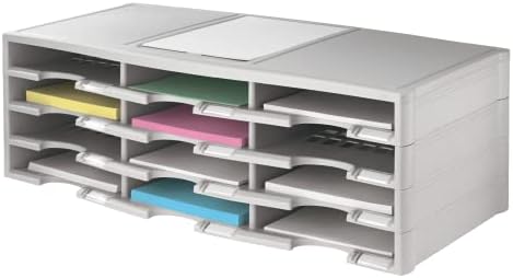 Office Depot Stackable Plastic Literature Organizer, 12 Compartments, Gray, 40401 - Image 2
