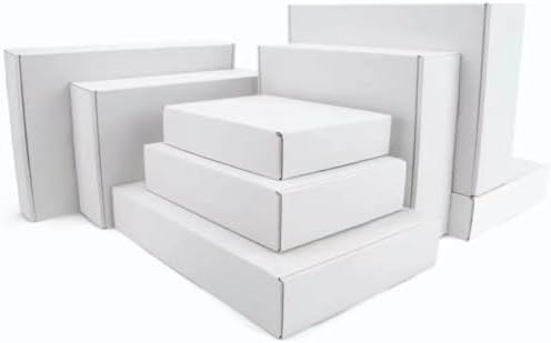 50 pack Letter Size Corrugated Mailer,12x12x2'', White,Height Adjustable - Image 6