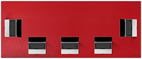 ZORESYN PU Leather Desk Mat 78.7 x 35.4 Inch Red by ZORESYN
