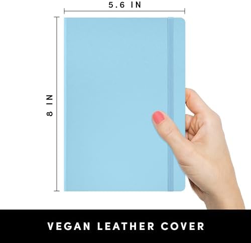 PAPERAGE Blank Journal Notebook, (Light Blue), 160 Pages, Medium 5.6 in x 8 in - 100 GSM Thick Paper – Hardcover Journaling Notebook for Work, School, Note Taking or Sketching - Image 2