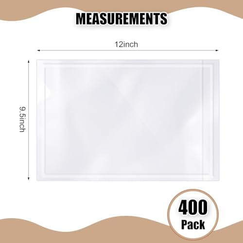 Cholemy 400 Pcs 9.5 x 12 in Clear Packing Slip Pouches Shipping Label Sleeves Adhesive Packing List Pockets Envelopes Mailing Protectors Slip Envelope Pouches Holders Cover Enclosed Bag - Image 2