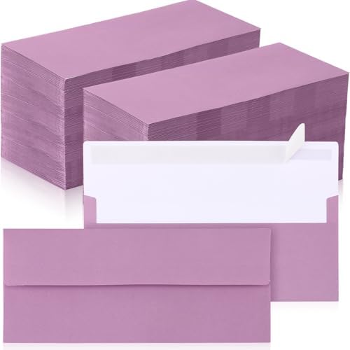 Jutom #10 Letter Size Kraft Envelopes, Pink Purple, 500 Pcs by Jutom