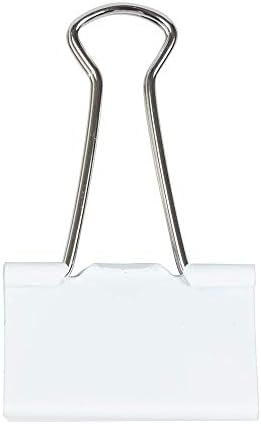 JAM PAPER Colorful Binder Clips - Large - 1 1/2 Inch (41 mm) - White Binderclips - 12/Pack - Image 4