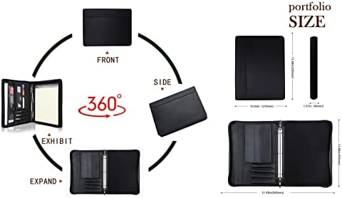 Personalized Genunie Leather Portfolio Binder, Customized Leather Portfolio for Men/Women,Business Portfolio Organizer for A4 Size Notepad, Customized Gift - Image 5