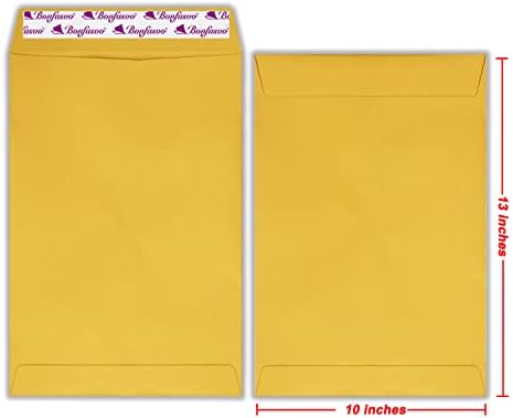 Bonfasvo 300 Pack 10x13 Brown Catalog Envelopes Peel & Seal Security Mailing Envelopes 120GSM Kraft Paper self Seal Envelopes for Invitations Papers Photos Documents Pictures Papers Files - Image 2