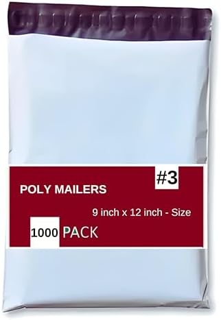 Poly Mailers 9"x12" Inches 1000 Pack Self Self Adhesive Shipping Bags for Clothing Poly Package Bags Lightweight & Waterproof - Image 3