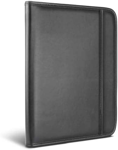 Samsill Professional Padfolio with Secure Zippered Closure, 10.1 Inch Tablet Sleeve, and 8.5 by 11 Inch Notepad, Black, Full Size (70820) - Image 3