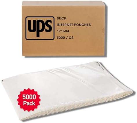 5000 Pack 6.5"x10" UPS Shipping Label Sleeves – Clear Self-Adhesive Packing Slip Pouches, Waterproof Packing List Envelopes – Ideal for Shipping Documents, Mailing Labels, Invoices & Packing Slips by BuckUSA