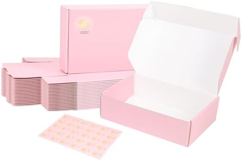 7x5x2 Pink Shipping Boxes Small, 45 Pack Corrugated Cardboard Mailer Boxes for Packaging Small Business Mailing Gift by DEZIBOX