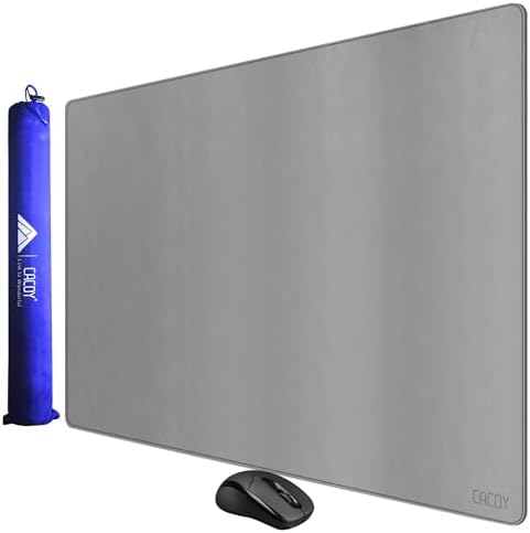 Cacoy 40" x 24" PU Leather Moues Pad for Desk, XXL Large Computer Desk Pad Blotters for Keyboard and Mouse, Waterproof Desk Mat Protector for Office and Home (Grey) by Cacoy