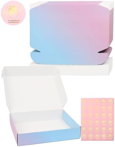 Shipping Boxes 10"x8"x2" Cardboard Boxes: 30-Pack Purple Gradient Mailer Box - Boxes for Packaging Small Business by DERZIFUN
