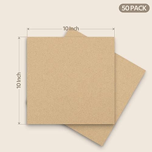 Golden State Art 50 Pack 10x10 Corrugated Cardboard Sheet 2mm Flat Inserts - Image 2