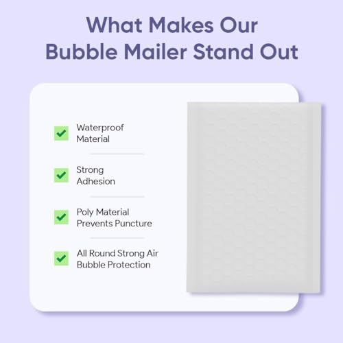 Bubble Mailers 6x10, Self Seal Poly Padded Envelopes #0, 500 Pack Bulk - Image 6