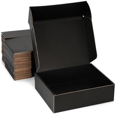 Black Shipping Boxes 9x6x2 Inches, 20 Pack by DUZCLI