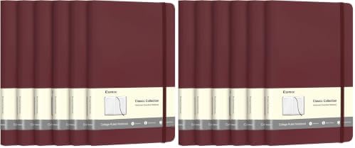 Comix 12 Pack Lined Journal Notebooks for Work, 240 Pages, 5.5"x8.3" by Comix