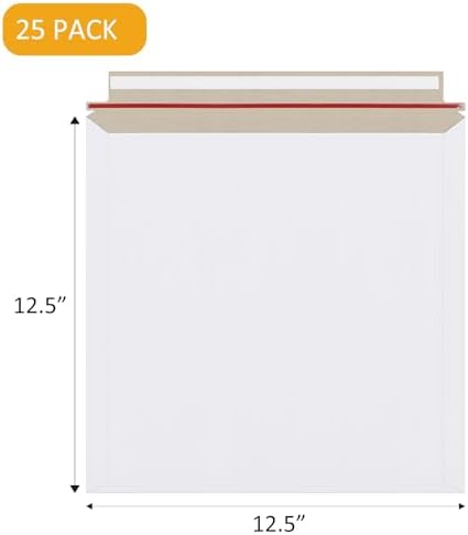 zmybcpack 25 Pack 12.5x12.5 inch Rigid Mailer Self Seal Document Mailers - Image 2