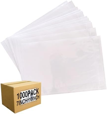 1000 Pcs 7'' x 10'' Clear Packing List Envelopes Adhesive Shipping Label Pouch, Shipping Document envelopes, Clear Face by FEILONGPACKAGING