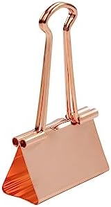 JAM PAPER Colorful Binder Clips - Large - 1 1/2 Inch (41 mm) - Rose Gold Binderclips - 12/Pack - Image 4