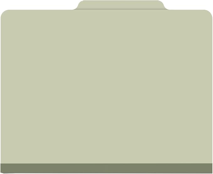 25 Pt. Pressboard Classification Folders, 2/5 Cut ROC Top Tab, Letter Size, No Dividers, Light Green (Box of 25) - Image 3