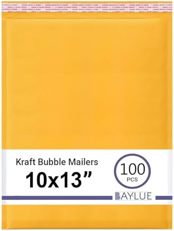 Kraft Bubble Mailers 10x13, Self Seal Padded Envelopes, 100 Pack Bulk by BAYLUE