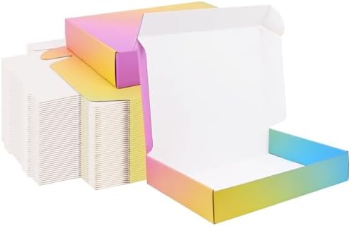 Shipping Boxes for Packaging, 11x8x2 in Corrugated Cardboard Boxes, Mailing Boxes for Small Business(40 Pack, Colorful) by OitiO