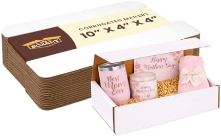 The Boxery Corrugated Mailers White Tuck Shipping Boxes (10x4x4) - Image 4