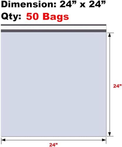 iMBAPrice 50 - 24x24 Premium Matte Finish Self-Sealing Non-Padded White Poly Mailers/Mailing Envelopes/Bags (iMBA-8PM-50) - Image 2